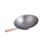 HEAVY DUTY IRON WOK WITH WOODEN HANDLE